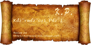 Körmöczi Pál névjegykártya